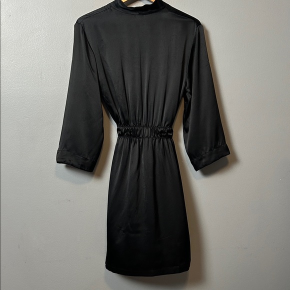 Women’s 100% Pure SILK Black Robe - Picture 8 of 12